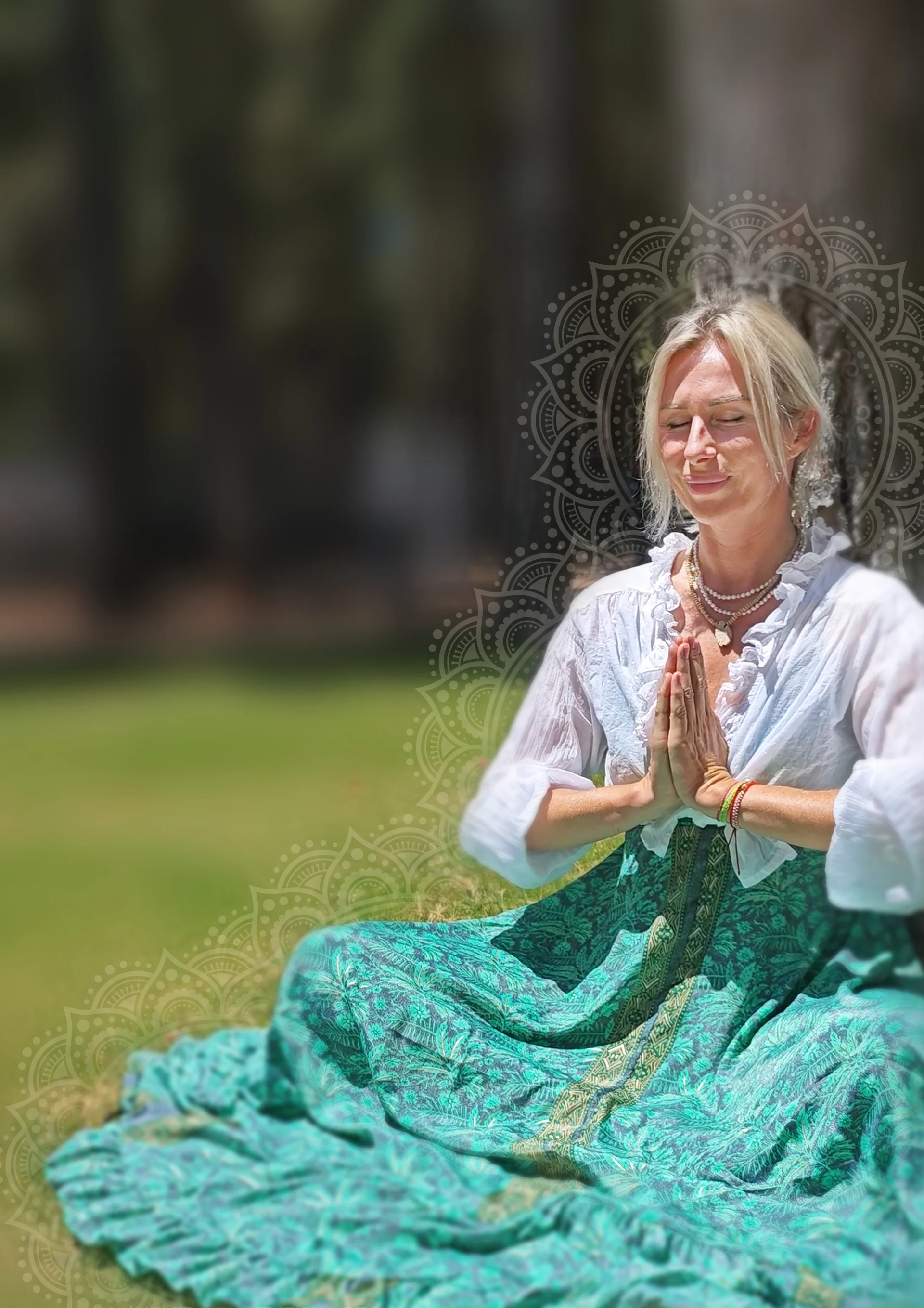 Woman in a quiet natural landscape